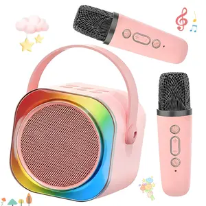 Mini Portable Karaoke Machine for Kids with 2 Wireless Mics,TOP Singing Toys Birthday Gifts Ideas for Girls Ages 3,4,5,6,7,8,9,10,11,12+ Years Old,Great Gift Ages Girls,Boys Trend Party