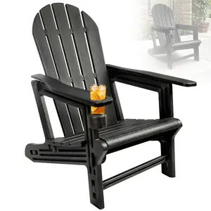 Adirondack Chair,Patio Chair with Cup Holder, Plastic Recliner Chair Without Screws Install, All-Weather HDPE Comfortable Se for Deck,Garden,Backyard