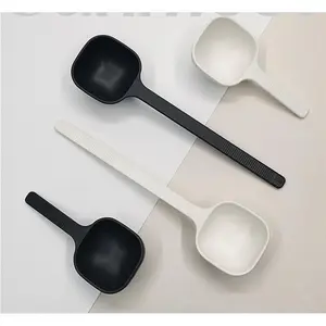 Coffee Bean & Powder Measuring Scoop Set, Food-Grade ABS Plastic, Long/Short Handle Square Scoops for Coffee, Protein & Spices