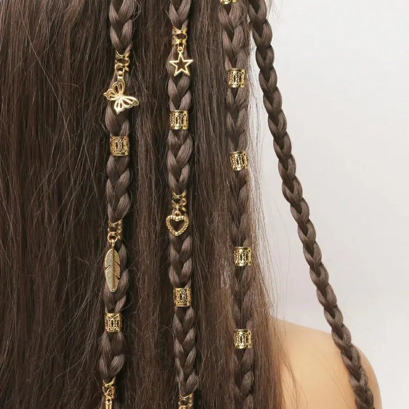 Summer 2026 Mixed-Style Butterfly, Heart & Leaf Hair Rings, 26 Pcs Hair Accessories for Women & Girls, Hair Jewelry for Everyday Braided Hairstyles, Butterfly Clips, Hair Clip Set