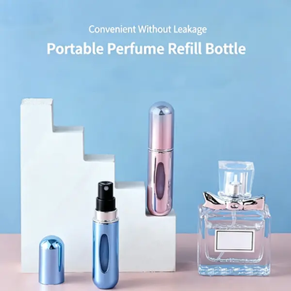 4pcs Portable Perfume Refill Bottles, 5ml Bottom Refill Atomizer, Travel Mini Spray Bottle, Empty Cosmetic Container, Refillable Perfume Vial Without Liquid