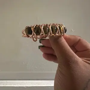 Tigers Eye  Gemstone Copper Wire Beaded Bracelets