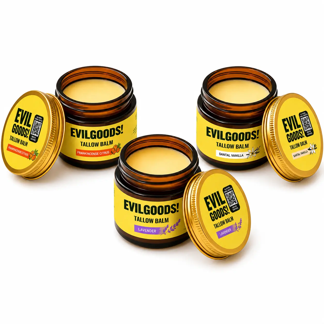 EVIL GOODS! 3-Pack Tallow Honey Balm 2oz Bundle EVIL GOODS! 3-Pack Tallow Honey Balm 2oz Bundle