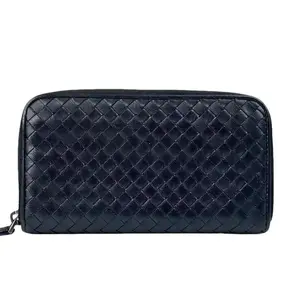 Pre-owned Bottega Veneta Leather Small Leather Goods Black Wallet