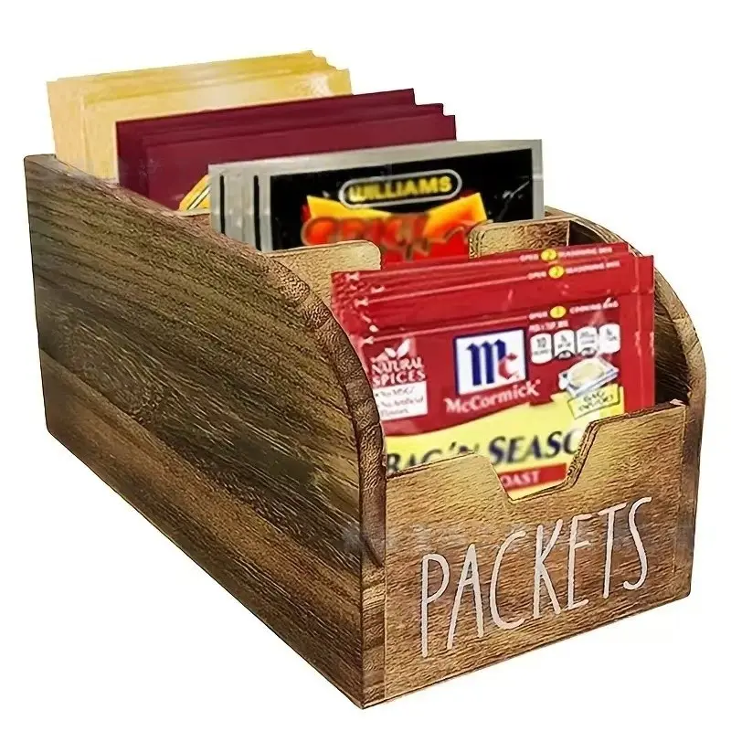 Vintage Wooden Multi-Functional Kitchen Storage Box with Window, Spice Organizer, Snack Storage Container, Durable & Aesthetic Design