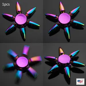 6 Tip Arm Star - Hand Fidget SIGN Spinner EDC Neon Rainbow Spinner Gift stress relief gadget top fidget toy