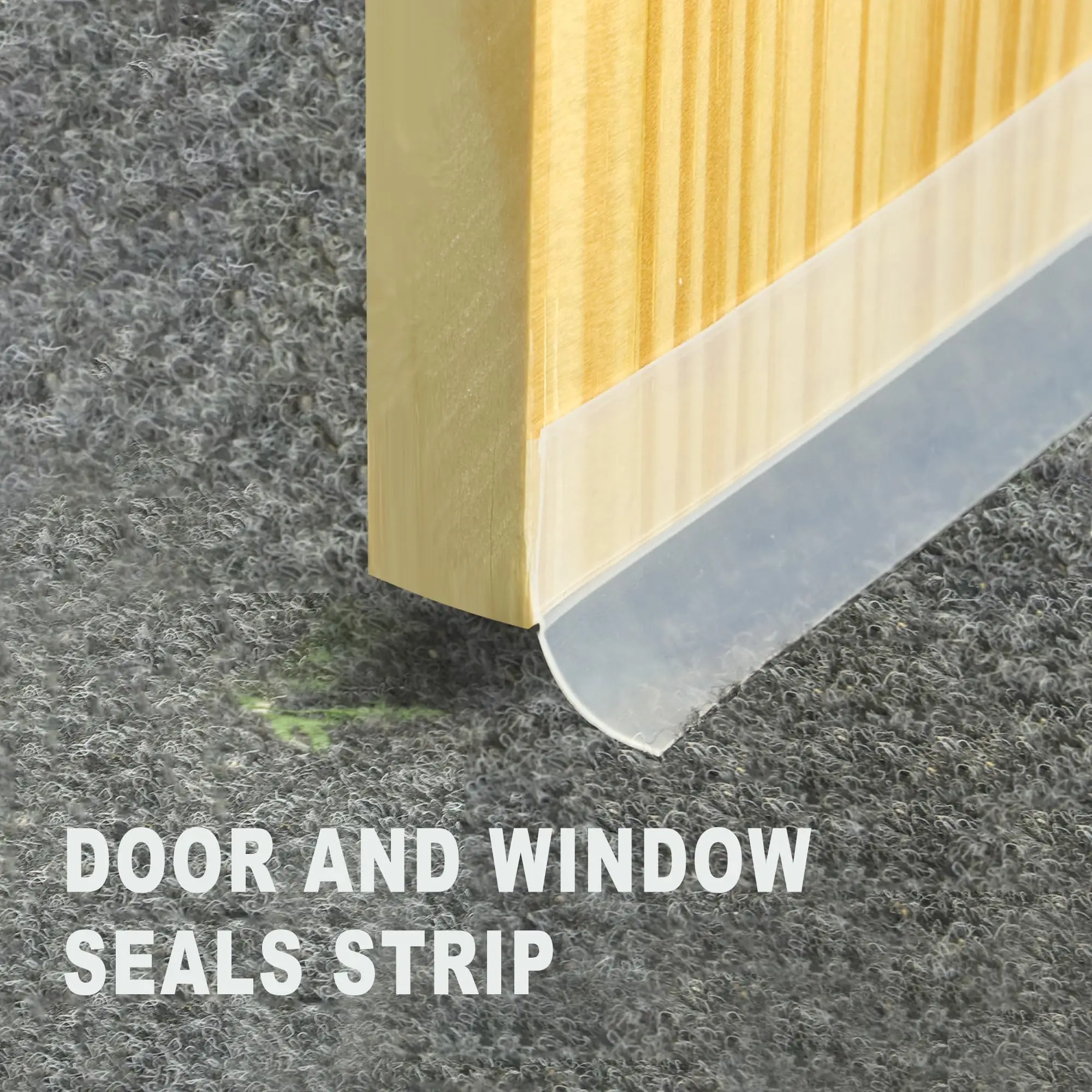 【Lentorgi】Seal Insulation Tape Feet Clear Silicone Weather Stripping Door Seal Strips and Door Bottom Draft Barrier Strips for Window Sealing and Door