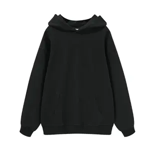 BLACK 400gsm Heavy Cotton Unisex Blank Hoodie