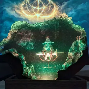 Ran.ni The Witch - El.den Ri.ng Figurines - Handcrafted Epoxy Resin Diorama - Wooden Base - Gaming Collectible - Desk Decor Gift - Fantasy Ornament