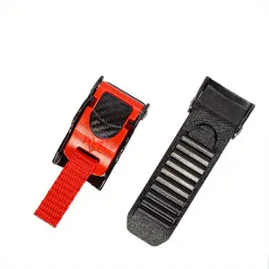Upgrade Your Motorcycle Helmet with this Easy-to-Use Red and Black Quick Release Buckle!