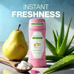 Flora Ruby Pear and Aloe Vera Natural Ingredient Deodorant Stick, 48-hour long-lasting fragrance, exudes a captivating scent, a must-have for dates, parties, and going out.