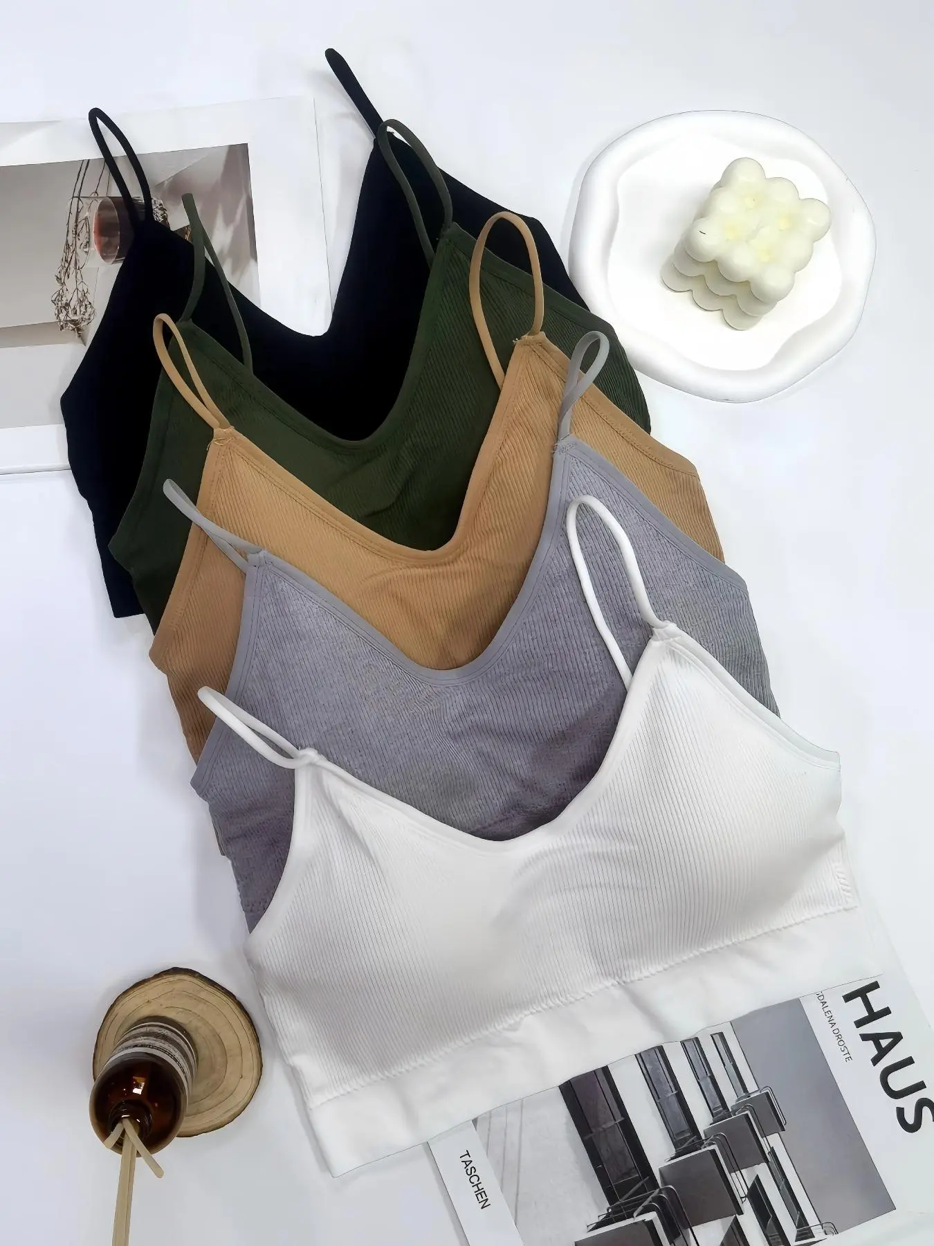 Women's Solid Color Backless Bra, Soft Comfortable Breathable Bra, Women's Lingerie Underwear for All Seasons