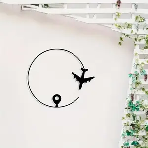 Airplane Pattern Wall Art, Metal Wall Decor, Wall Hanging Decor for Home Living Room Bedroom, Travel Decor, Home Decor, Ornaments