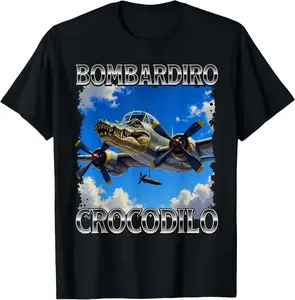 100% Cotton Italian Brainrot Bombardino Crocodilo T-Shirt