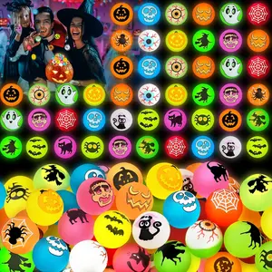 105 PCS Halloween Party Favors, Halloween Glow in The Dark Bouncy Balls, Fun Trick or Treat Goodie Bag Fillers, Halloween Bouncing Balls Toys for Halloween Party Supplies