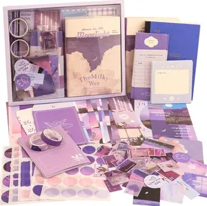 348 Pcs Scrapbooking Supplies Kit Vintage Aesthetic Scrapbook Kit for Bullet Junk Journal Stationery A6 Grid Notebook DIY Journaling Supplies Birthday Craft Gift for Teen Girl Kid Women