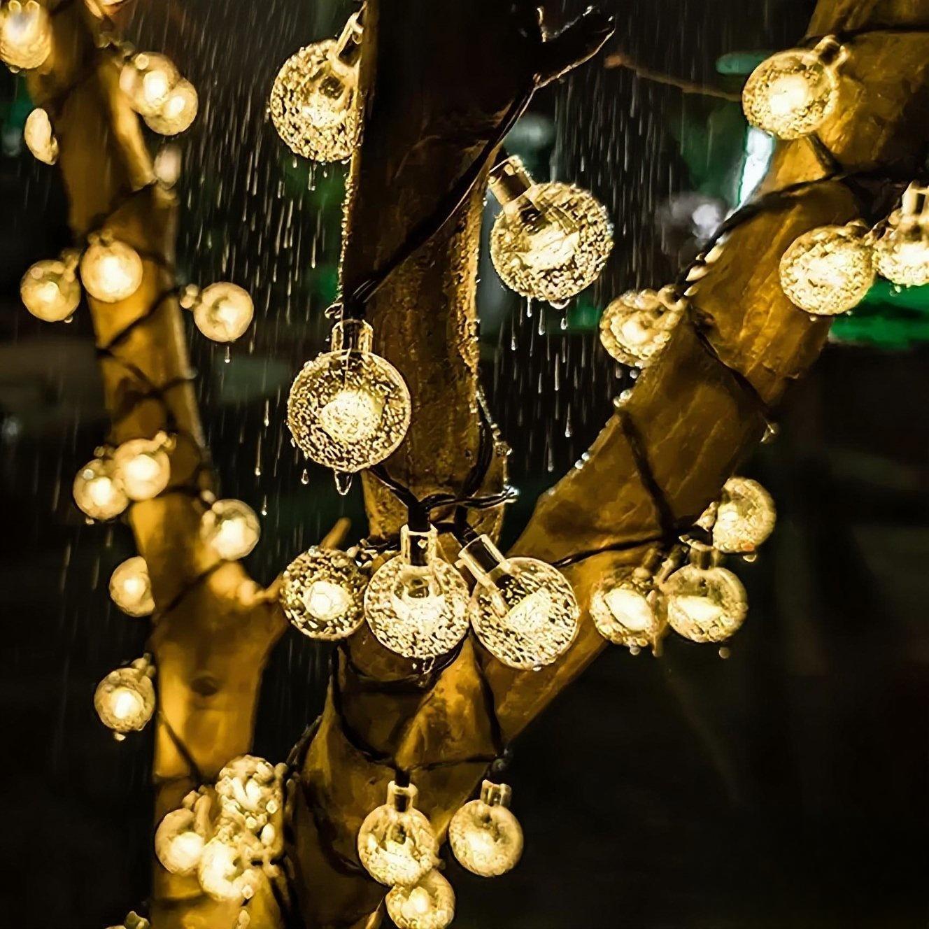 39.3FT Solar Globe String Lights, 100 LED Waterproof 8-Mode Solar Powered Lights, Ideal for Your Backyard, Patio, Porch, Camping, Party & Holiday Decorations (Warm White)