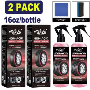 VIAMOD NON-ACID Wheel Cleaner – Safe & Powerful Alloy & Painted Wheel Cleaner, Removes Brake Dust & Grime Without Harsh Chemicals (2 PCS)