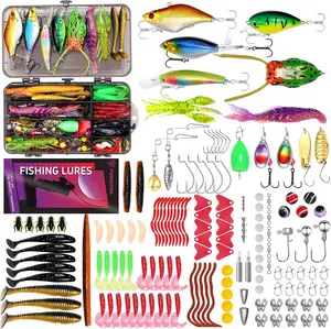 153-Piece Fishing Lures Tackle Box Kit – Complete Fishing Gear Set with Swimbaits, Weights, Assorted Baits, Hooks & Tackle Included for Bass, Trout, Walleye Freshwater & Saltwater Fishing Gift for Men