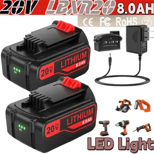 20V 8.0Ah MAX Lithium-ion Battery for Black and Decker 20 Volt LBX20 LBXR20 LB20