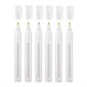 6Pcs Empty Fillable Blank Paint Touch Up Pen Markers,Round Tilted-Head Paint Marker Pens for Art Painting Crafts Kit 6mm