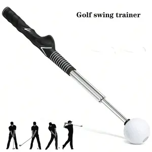 Golf Swing Practice Stick with Anti-Slip Rubber Handle, Adjustable Length Golf Training Aid, Warm-Up Exercise Rod, Valentine's Day Gift