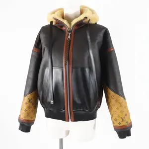 Pre-owned Louis Vuitton Lambskin Small Leather Goods Monogram Reversible Mouton Jacket