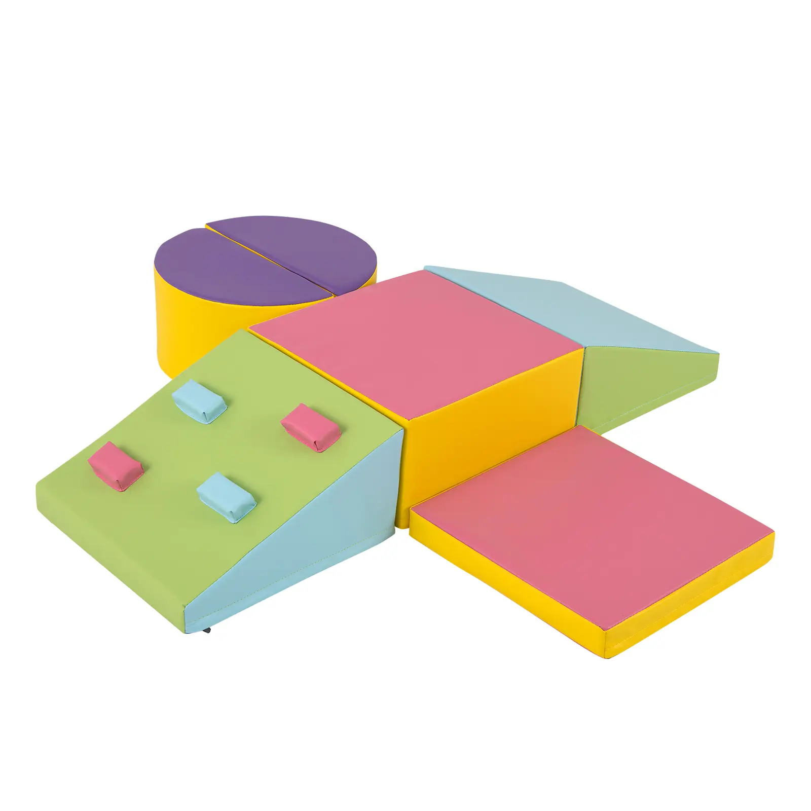 COSTWAY - 6-Piece Foam Climbing Blocks with Hook and Loop Fasteners