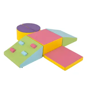 COSTWAY - 6-Piece Foam Climbing Blocks with Hook and Loop Fasteners