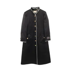 Pre-owned GUCCI Silk Small Leather Goods Rayon Coat