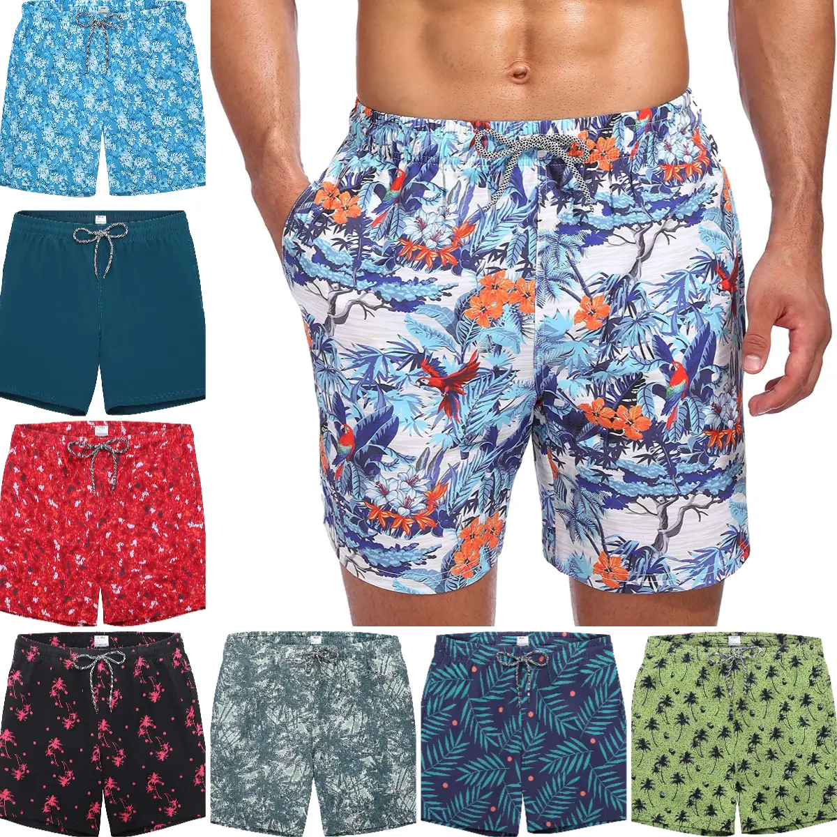 Men’s Swim Trunks – Quick Dry Board Shorts with Mesh Lining, Lightweight Beach Bathing Suit with Pockets