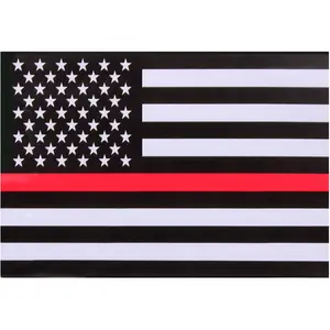 Thin Red Line Law Enforcement Flag Sticky Back Decal (Back-Gum)