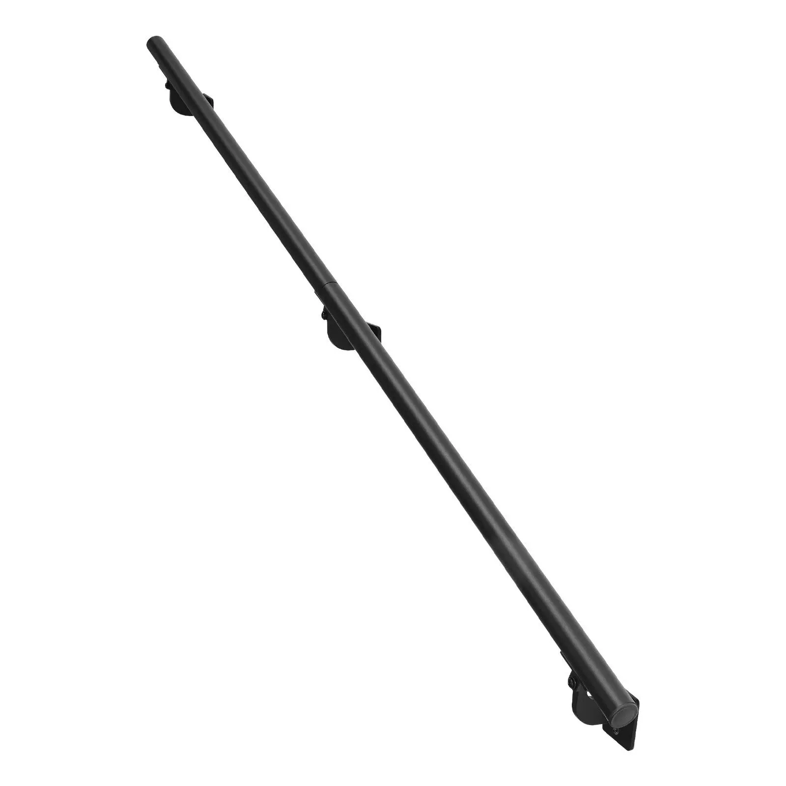 VEVOR 7ft Wall Mounted Stair Handrail Black Aluminum Indoor Outdoor Railing