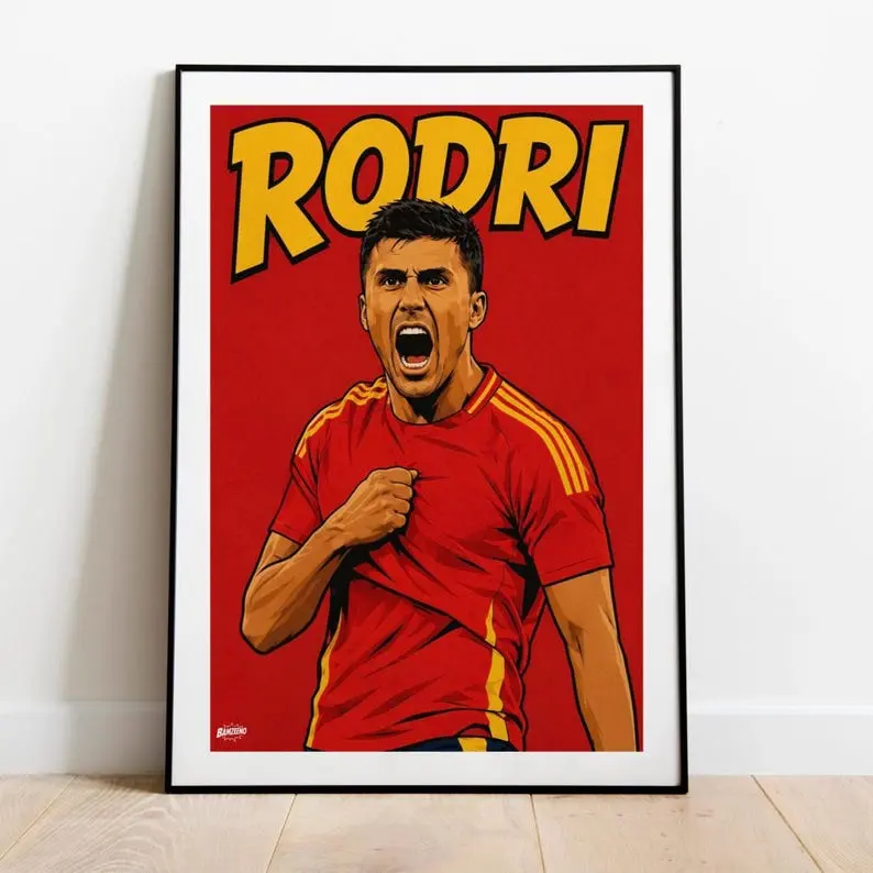 [Unframed] Spanish Football Star Wall Art La Roja Print Soccer Legend Poster Room Decor
