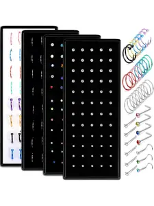 200 Pcs Nose Rings for Women Men 316L Stainless Steel Hypoallergenic L-Shaped Screw Piercing Jewelry for Tragus/Nose/Helix/Conch/Medusa/Lip - Stylish & Comfortable MIX Nose Ring Hoops
