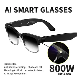 2026 New Advanced AI Intelligent Glasses for Men 800W HD Camera AI Voice Assistant Real time Translation Dual Microphone Noise Reduction Intelligent Glasses for Men and Women Suitable for Office Driving and Outdoor Travel