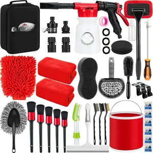 39 count  Wash Cleaning Kit with   Sprayer Detailing Brushes Collapsible Bucket Windshield Cleaning Tool Tire Brush Towels Complete Interior Exterior Detailing Set for