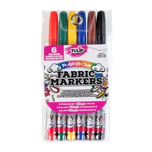 Tulip Fine-Tip Primary Fabric Markers 6 Pack