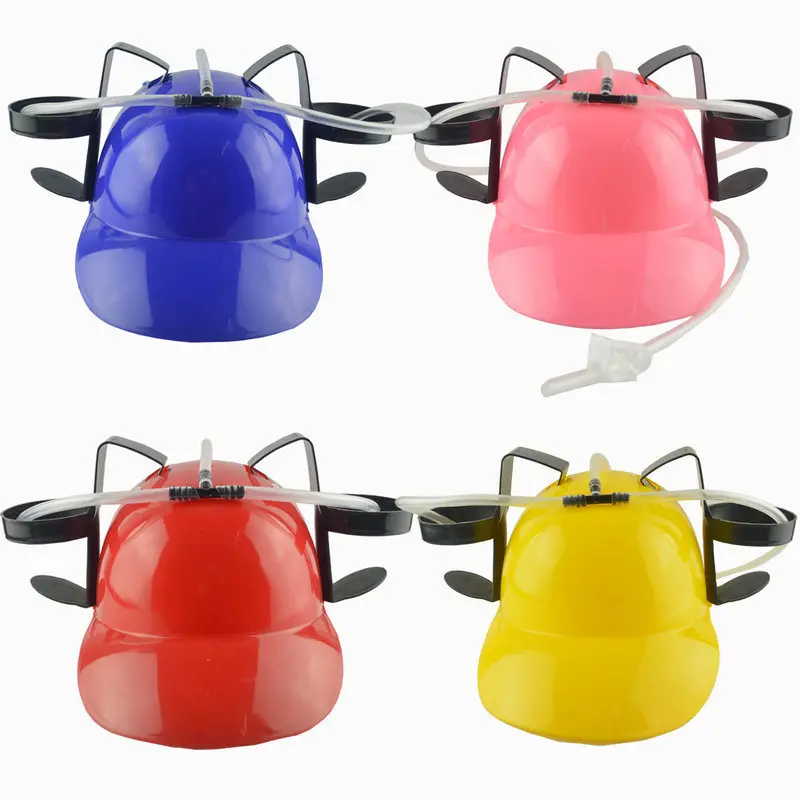 Quirky Lazy Person's Drinking Helmet Hat, Cool Hats for DIY Fun & Novelty Toy Use