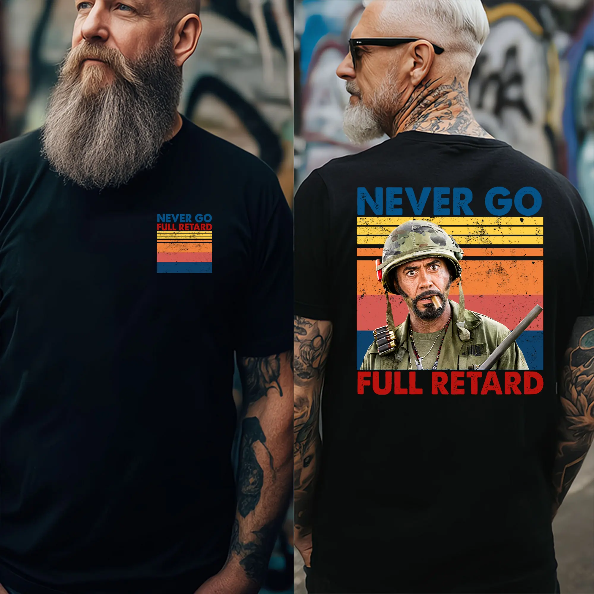 Never Go Full Retard T Shirt,Funny Meme T Shirt For Women, For Men, Fashion Cotton, Full Sizes