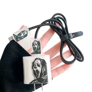 Halloween Horror Ghost Face Phone Charger Case for iPhone and Samsung Galaxy