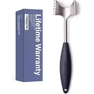 Cast stainless steel meat tenderizer heavy duty dishwasher safe hammer mallet tool chicken pounder