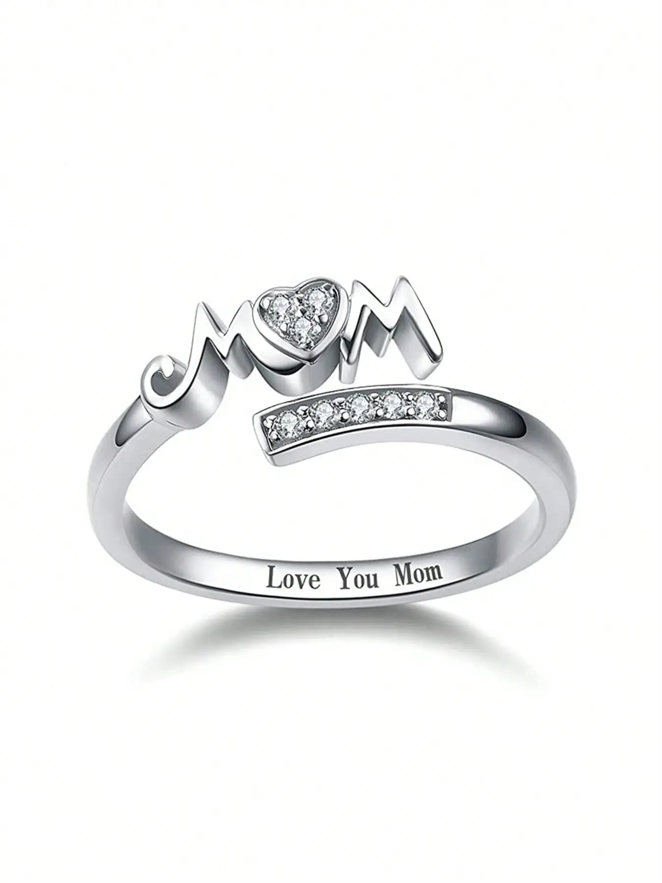 1 PC Romantic Cubic Zirconia Ring For Women For Mother's Day Gift Festival Party Jewelry