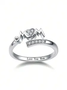 1 PC Romantic Cubic Zirconia Ring For Women For Mother's Day Gift Festival Party Jewelry