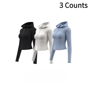 Women's Mock Neck Zip Up Jacket Lightweight Quick-Dry Workout Track Jacket Long Sleeve Breathable Layering for Running Yoga Fall Winter Activewear Full-Zip Slim Fit Single Jersey