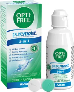 Opti-free Puremoist Multi-Purpose Contact Lens Cleaning and Disinfecting Solution, 4 Fl Oz