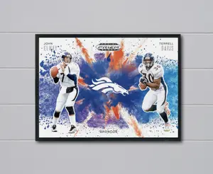 Prizm John Elway/Terrell Davis 2026 Color Blast 12x17 Poster Denver Broncos