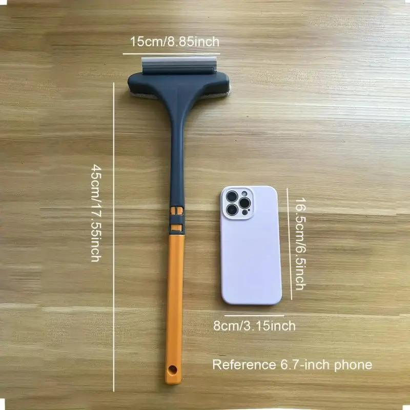 2-Pack Multifunctional Dual-Use Window Screen Squeegee and Scrubber with Handle - Ladder-Free High Access, Deep Dust & Dirt Cleaning, Water Stain Removal, Saves Time and Energy, Easy-to-Use