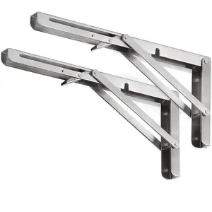 Folding Shelf Brackets 16", Max.Load 420 lbs, Heavy Duty Brackets Stainless Steel Wall Mounted Shelf Collapsible Bracket, Folding Bench,Work Table Arm Rack(16 inch, )