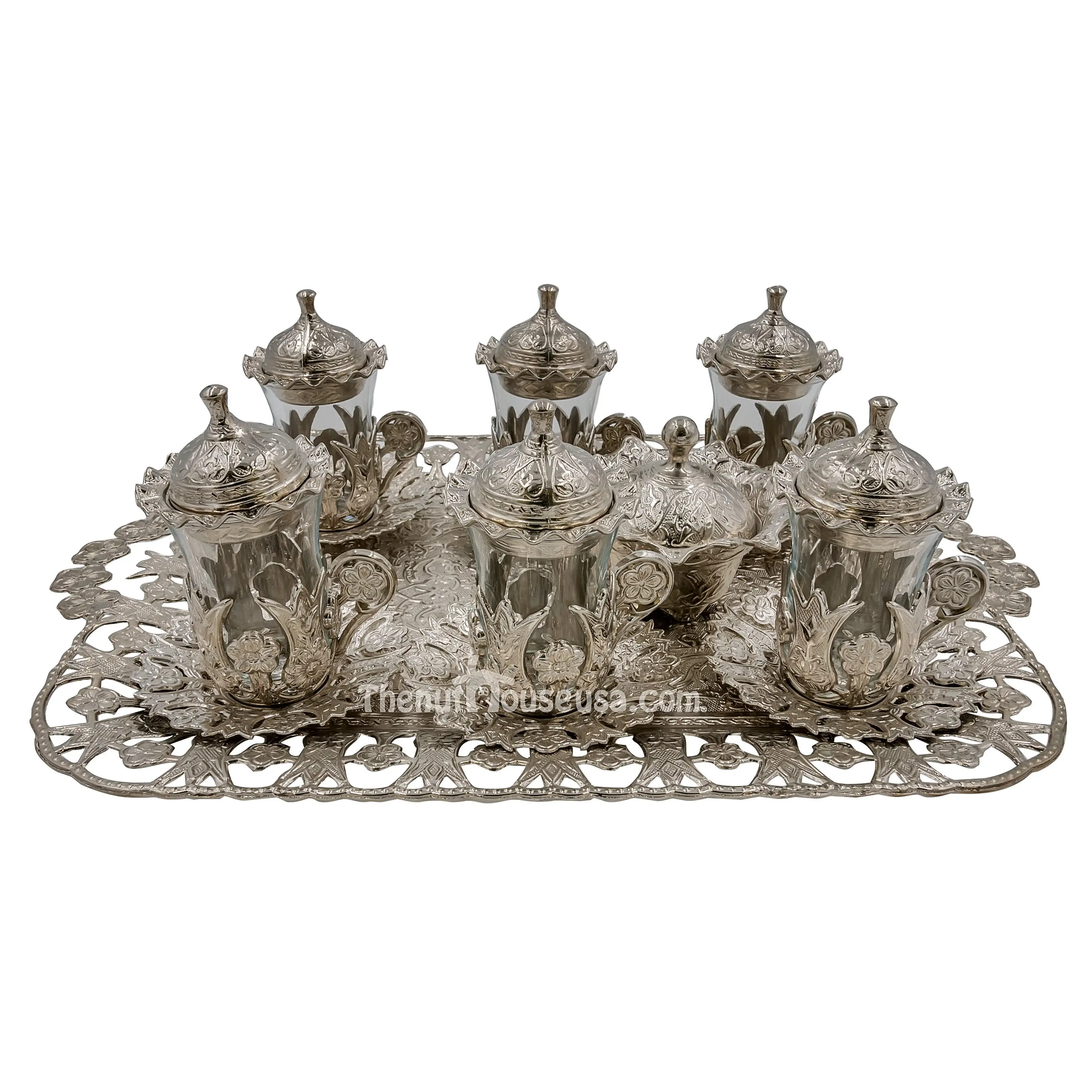 Silver Turkish Tea set 24006